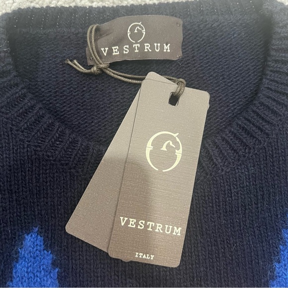 Vestrum Italy NWT 100% Wool Sweater Women’s Sz M Navy - Picture 5 of 13